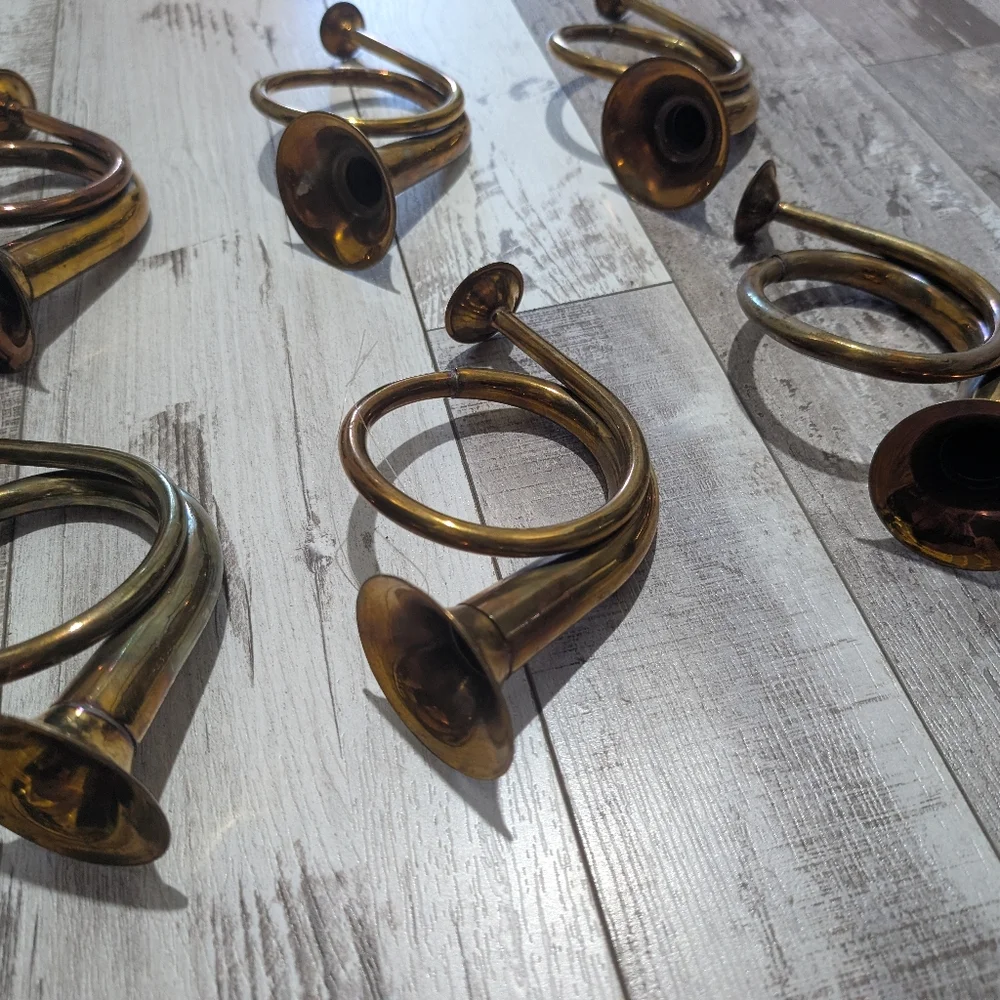 Vintage‎ Brass Wall Horn Decor7